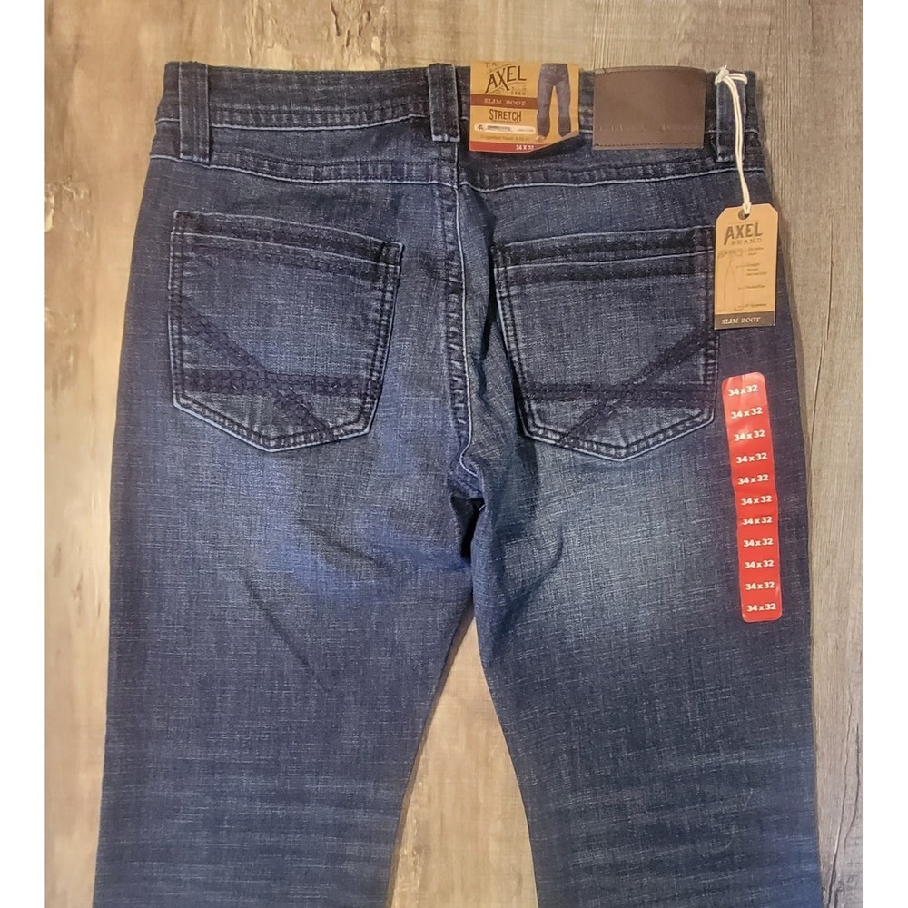 TK Axel Mens 34x32 Slim Boot Stretch Dark Blue Denim Jeans New NWT - Picture 8 of 16